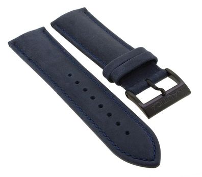 Nautica Uhrenarmband | Leder in blau mit Dornschließe | NAI18501G