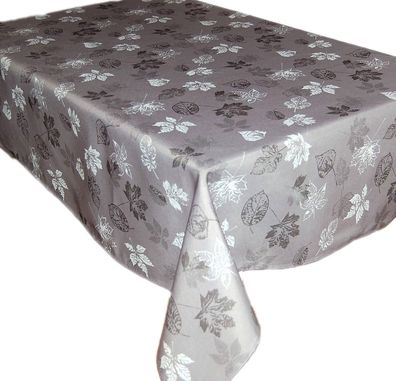 Herbst Blätter Grau Tafeltuch Stoff Tischdecke Tischtuch Tischwäsche Pflegeleicht