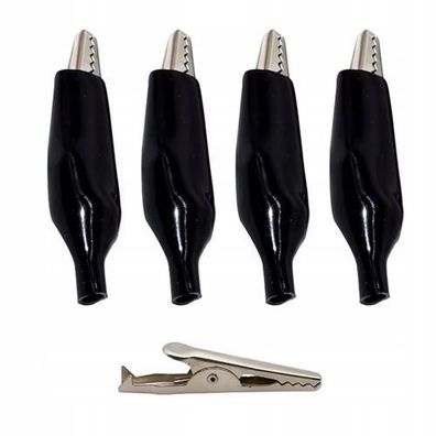 Rosfix Set Isolierte Krokodilklemmen 35 mm – Gummiabdeckung | 4 Stück