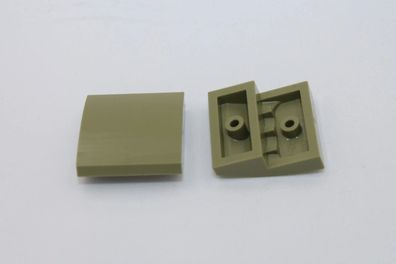 Lego Bogenstein 2x2 slope curved 15068 olive grün