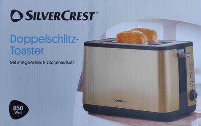 Silvercrest Doppelschlitz Toaster STS 850 F3 850W mit Aufsatz champagne