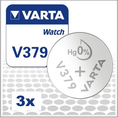 3x Varta V379 / SR521SW Watch Uhrenbatterien 379 SR63 Batterien Knopfzellen