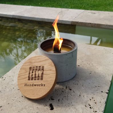 Fuego Beton Wachsfresser | Outdoor Tischfeuer & Kerzenfresser 15cm