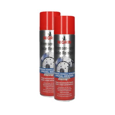 2x NIGRIN Bremsenreiniger Teilereiniger Entfetter 1x 500ml Auto Reiniger Dose