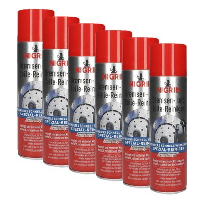 6x NIGRIN Bremsenreiniger Teilereiniger Entfetter 1x 500ml Auto Reiniger Dose