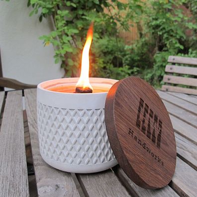 Ugni Beton Wachsfresser 14cm | Outdoor Tischfeuer Gartenfackel für Kerzenreste