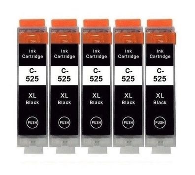 5 kompatible Patronen PGI-525 Bk für Canon MG6250 MG8150 MG8240 MG8250 MX715