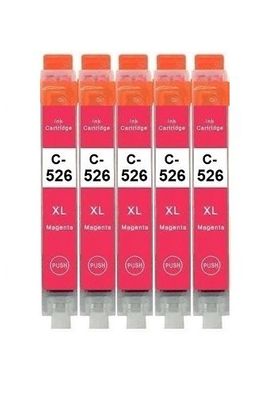 5 kompatible Patronen CLI-526 M für Canon MX715 MX885 MX895