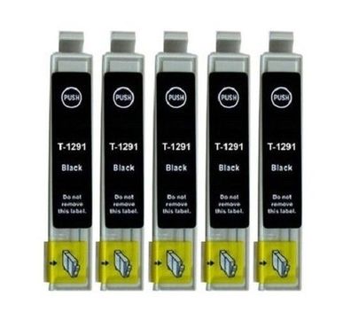 5 kompatible Patronen T1291 schwarz für Epson SX620 WorkForce 525 630 WF-3010