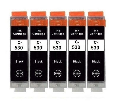 5 kompatible Patronen PGI-530 Bk für Canon Pixma TS8700 TS8750 TS8751