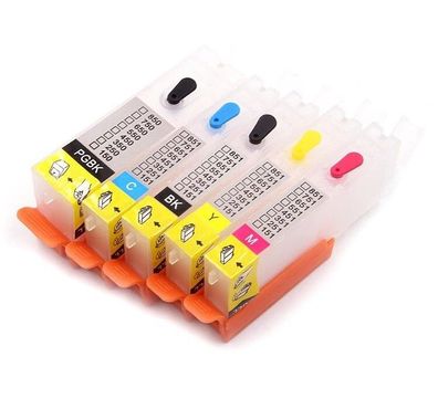 5 nachfüllbare Patronen PGI-550 + CLI-551 für MG6650 MG7150 MG7550 MX725 MX925