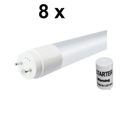8 x 18 Watt LED-Röhre T8 / G13 120 cm, Kaltweiß, 2430 Lumen = 36 Watt Neonröhre