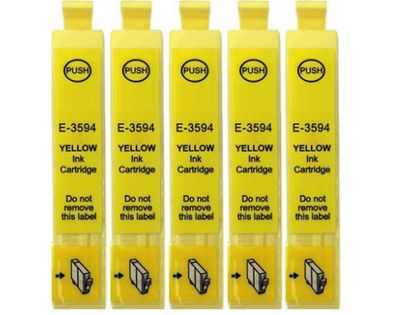 5 Druckerpatronen T3594 - T35 XL gelb für Epson Pro WF-4720 WF-4725 WF-4730