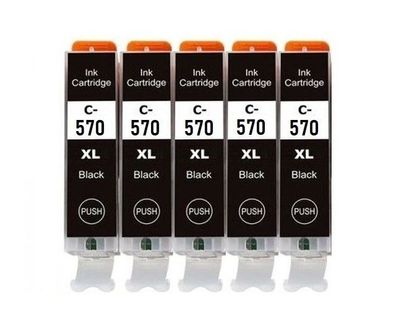 5 kompatible Patronen PGI-570 XL für Canon Pixma TS5050 TS5051 TS5053 TS5055