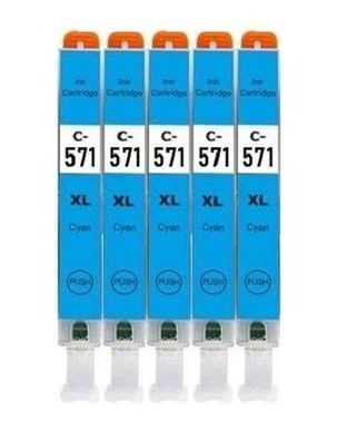 5 kompatible Patronen CLI-571XL C für Canon MG5750 MG5751 MG5752 MG5753 MG6850