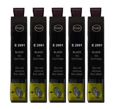 5 kompatible Patronen T2991 XL schwarz für Epson XP-345 XP-352 XP-355 XP-432