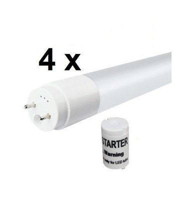 4 x 60 cm LED-Röhre T8 / G13 - 8 Watt, 1100 Lumen, Kaltweiß, 300° Ausstrahlung