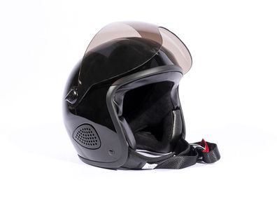 Bores Motorrad Helm Gensler Kult Jethelm mit Visier u. Textil Innenfutter