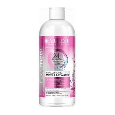 Eveline Facemed+ 3-in-1 Hyaluronic Micellar Solution für sehr empfindliche Haut 400ml