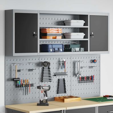 vidaXL Werkzeugschrank-Set 4 pcs Schwarz Pulverbeschichteter Stahl