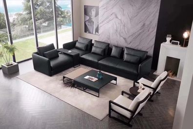 Ecksofa Sofa Couch Polster Eckgarnitur Wohnlandschaft Leder Desing Eck L Form