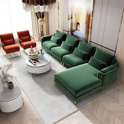 Designer Stoff L Form Couch Wohnlandschaft Ecksofa Garnitur Modern Design Sofa