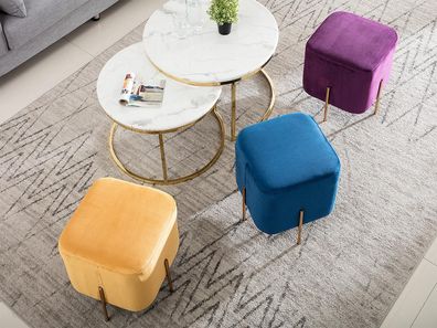 Hocker Polsterhocker Fuß Designer Ablage Möbel Wohnen Sitzbänke Sitz Textil Neu