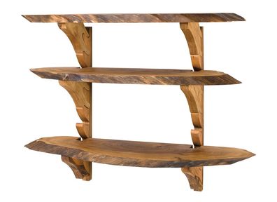 Elegantes braunes Holzregal für Wohnzimmer und Büro