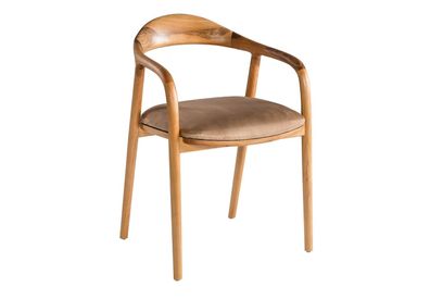 Moderner brauner Stoffsessel aus Holz für Wohnzimmer