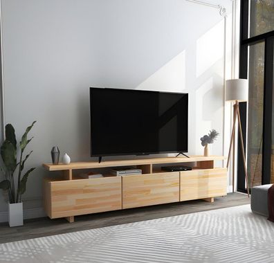 Hellbrauner TV-Ständer Designer Wohnzimmer Sideboard Luxus Lowboard