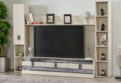 Wohnwand Modern Wohnzimmer Holzmöbel Design TV Ständer Luxus