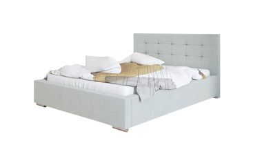 Schlafzimmer Betten Kunstleder Luxus Bett Bettkasten 180 x 200 cm Grau Neu