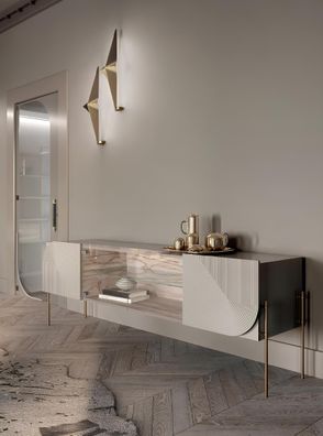 Sideboard Wohnzimmermöbel Sideboard Glasablage Design Bizzotto Naturholzmöbel