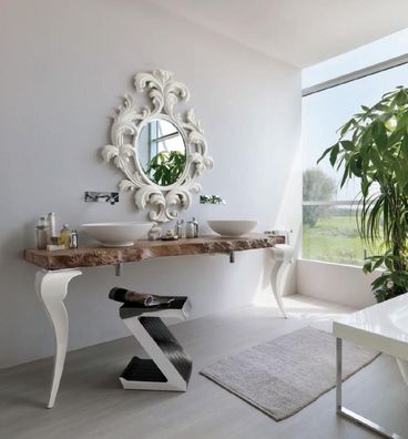 Holztisch für Waschtische Waschbecken Design Tisch Holztisch Bad Waschtisch Neu