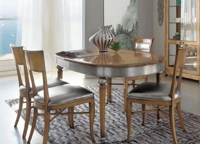 Möbel Einrichtung Gruppe Tisch + 4 Stuhl Set 5tlg. Esstisch Garnitur Esszimmer