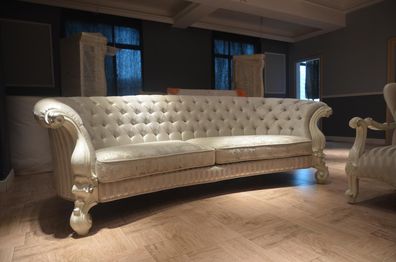 Sofa 4 Seater Couch Design Chesterfield Upholstery Seat Set Leather Textile New