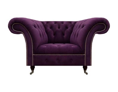 Design Lila Sessel Luxus Wohnzimmer Chesterfield Möbel Polstermöbel