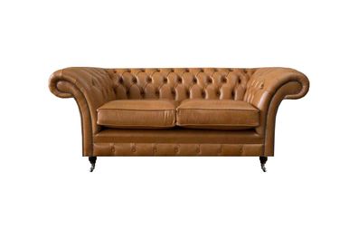 Braun Chesterfield Zweisitzer Sofa Couch Wohnzimmer Luxuriöse Möbel