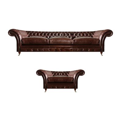 Chesterfield Sofagarnitur 2tlg Set Polster Möbel Set 3 + 1 Couchen Sitzgruppe