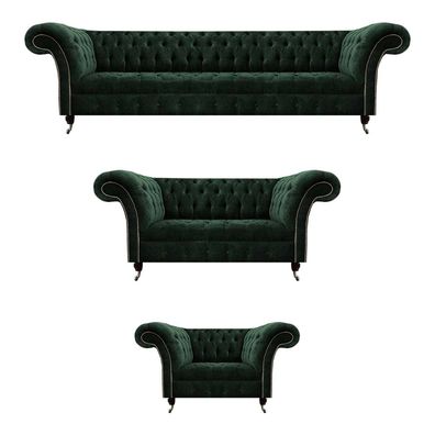 Chesterfield Sofagarnitur 3tlg Luxuriöse Modern Polstermöbel Designer Sofas