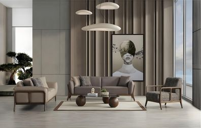Elegantes Sofa-Set mit Sessel – Sofagarnitur Sitzgruppe Couch