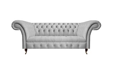 Chesterfield Grau Luxuriöse Sofa Dreisitzer Couch Polstermöbel Wohnzimmer