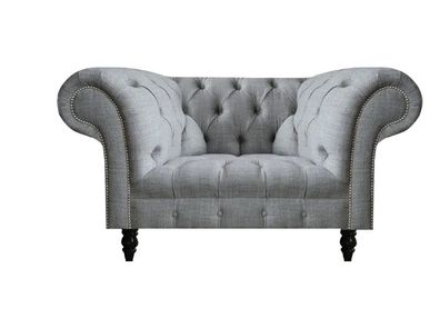 Wohnzimmer Grau Sessel Couch Sitz Chesterfield Moderne Polstermöbel
