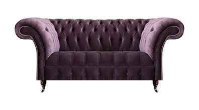 Schicker Chesterfield Lila Dreisitzer Wohnzimmer Polstercouch Edle Möbel