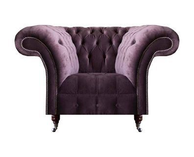Luxuriöser Chesterfield Lila Sessel Wohnzimmer Einsitzer Moderne Möbel
