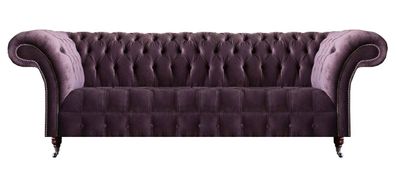 Lila Chesterfield Wohnzimmer Viersitzer Designer Polstercouch Edle Möbel