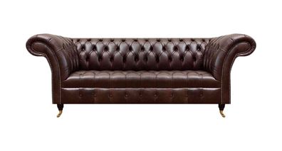 Braune Chesterfield Kunstleder Couch Designer Sitzsofa Wohnzimmer Möbel
