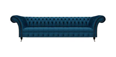 Luxuriöses Blaues Chesterfield Sofa Polstercouch Designer Textil Sofa