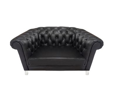 Moderner Schwarzer Chesterfield Sessel Wohnzimmer Lehnsessel 1-Sitzer