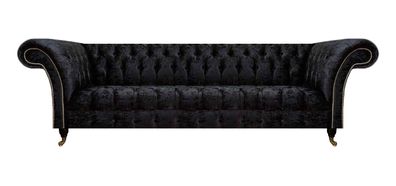 Chesterfield Moderner Schwarzer Viersitzer Edle Polstermöbel 4-Sitzer